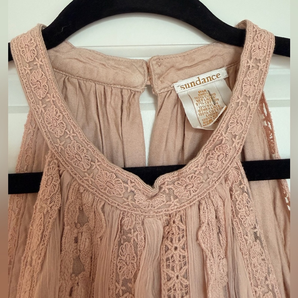 Sundance Sleeveless Lace Midi Dress in Blush Women’s Size Petite Medium - Picture 6 of 10